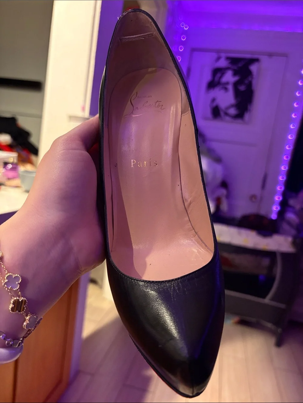 Christian Louboutin Black Pumps with Signature Red Soles